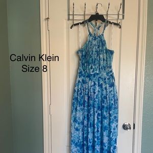 Calvin Klein -  Sleeveless Halter Neck Maxi Dress